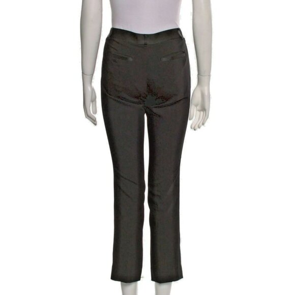 Dolce & Gabbana Pants US2-4|IT38 Black Tuxedo Wool Blend Stripe Straight Leg - Picture 7 of 8